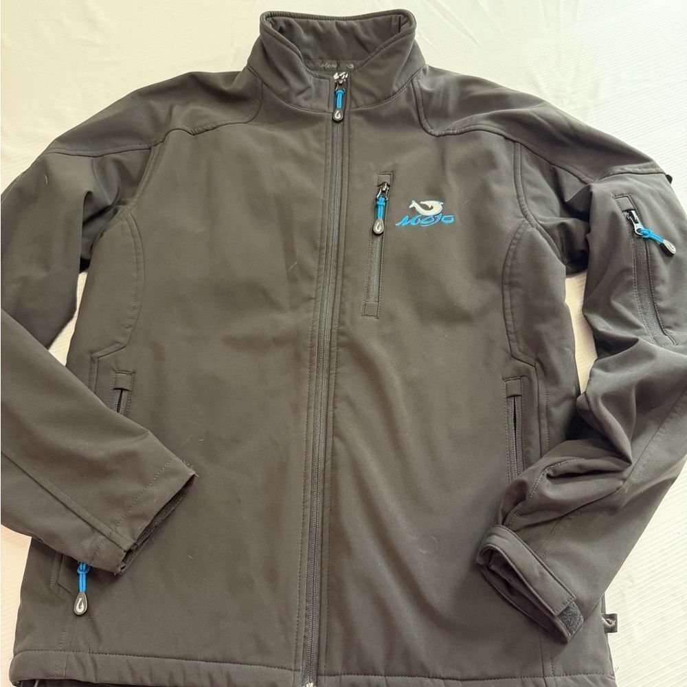 Mojo Sportswear Black Soft Quick Dry Fishing Soft Shell Jacket Size Small
